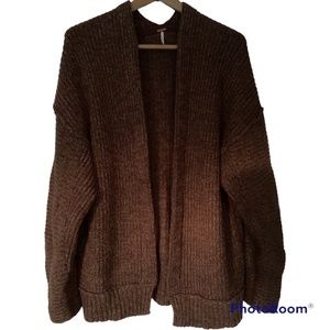 Free People women brown cardigan sweater